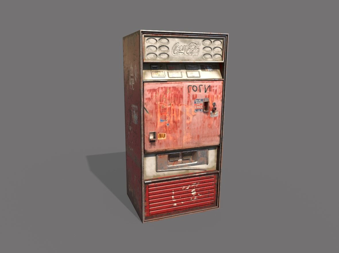 Old Cola Machine Low-poly 3D model_7
