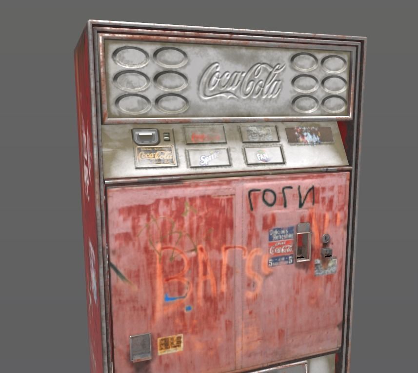 Old Cola Machine Low-poly 3D model_8
