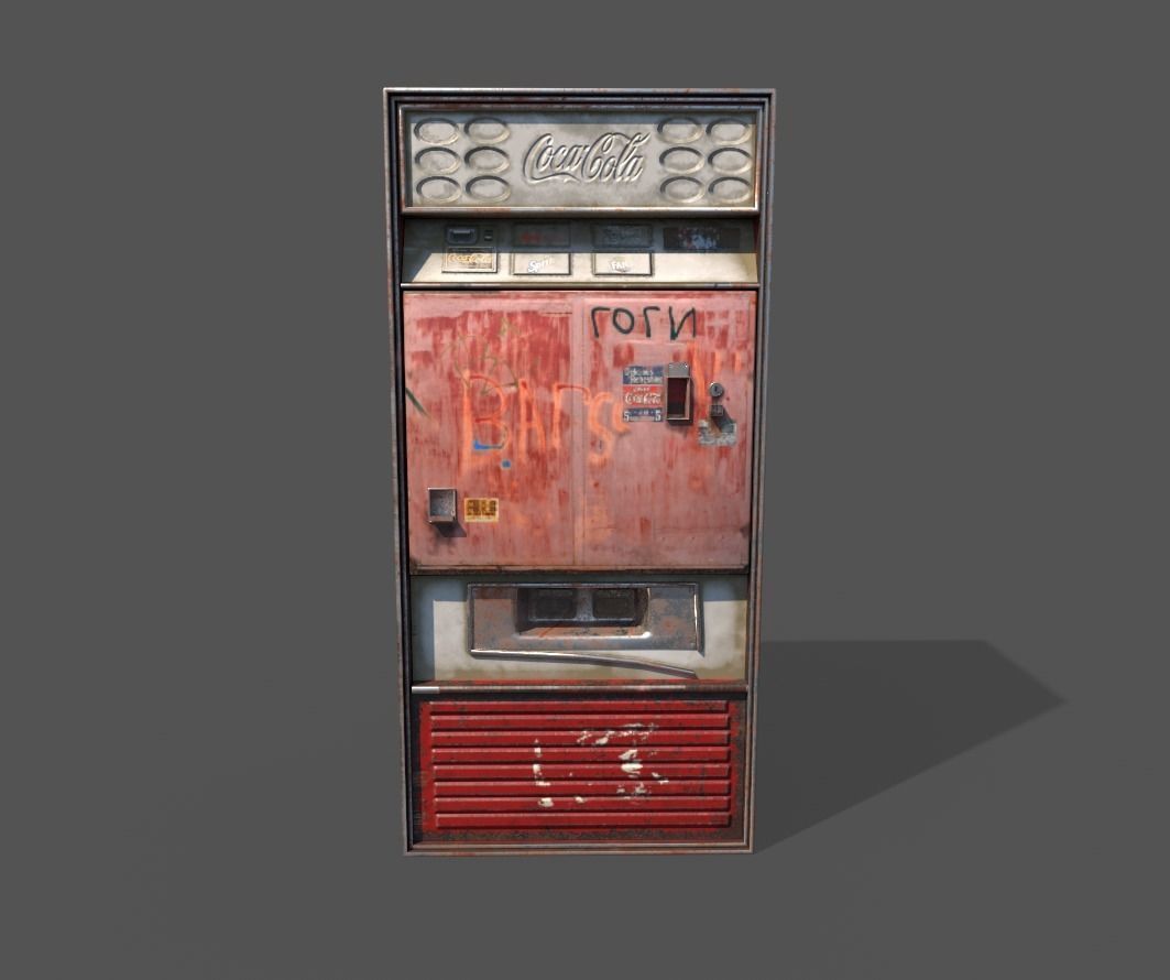 Old Cola Machine Low-poly 3D model_1