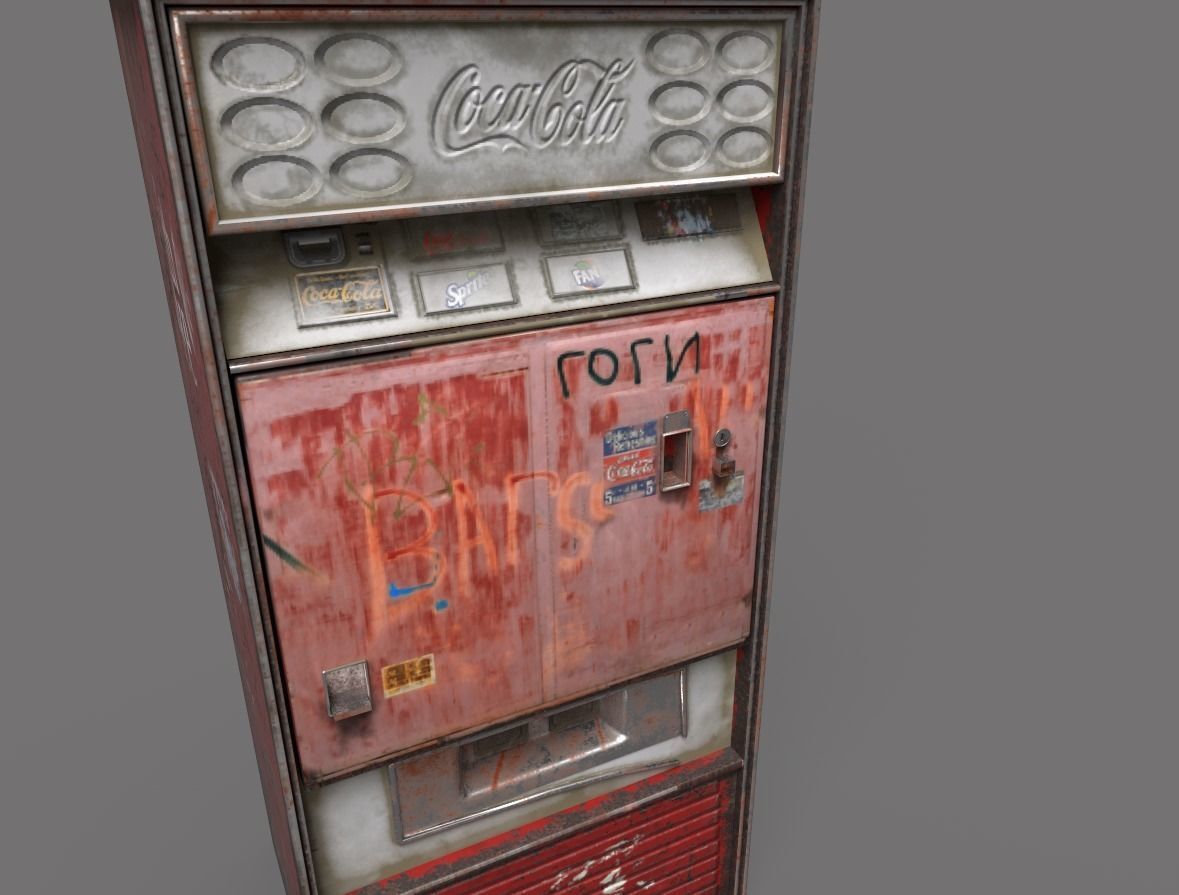 Old Cola Machine Low-poly 3D model_9