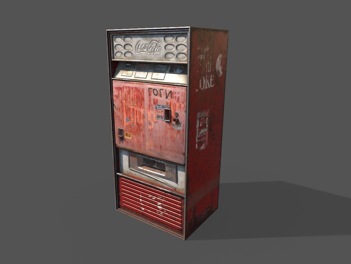 Old Cola Machine Low-poly 3D model_2