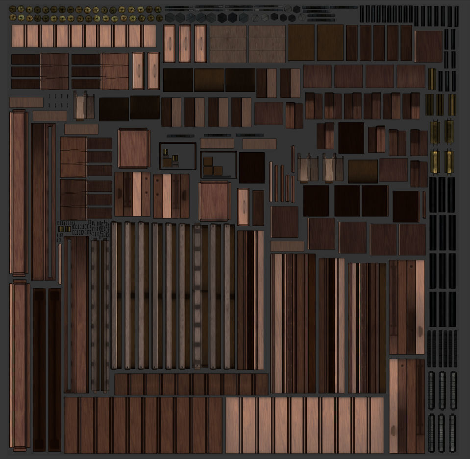 Bed Double Low-poly 3D model_11