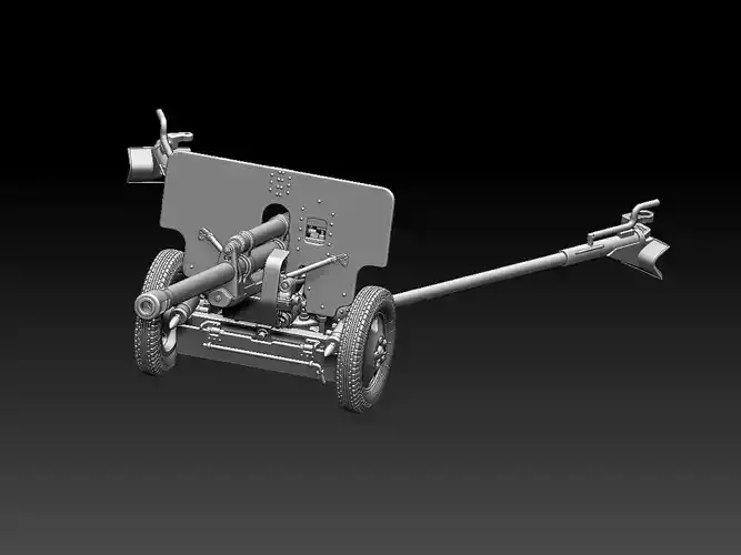 ZIS-3 wheeled machine gun 3D print model