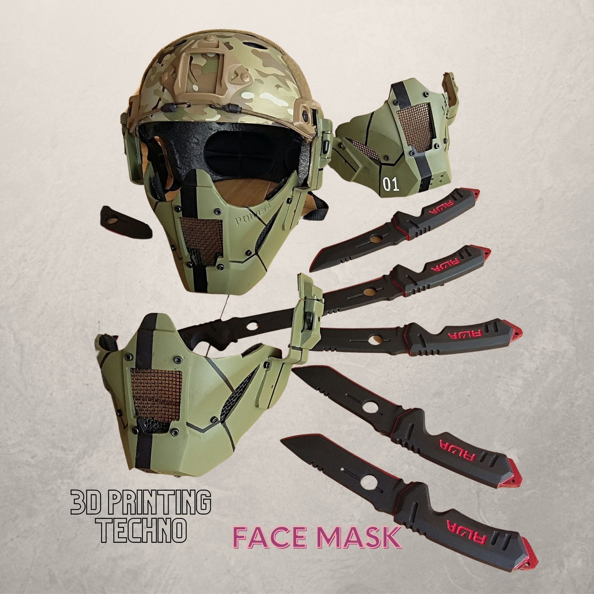 Face Mask STL Files High quality 3D print model  Digital STL  3D print model_2