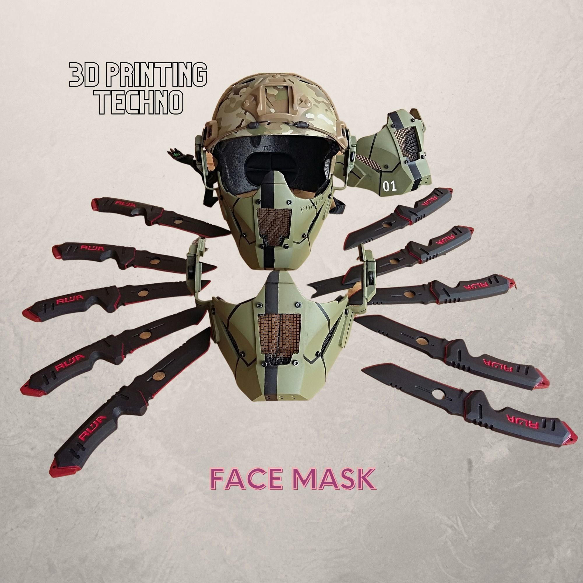 Face Mask STL Files High quality 3D print model  Digital STL  3D print model_1