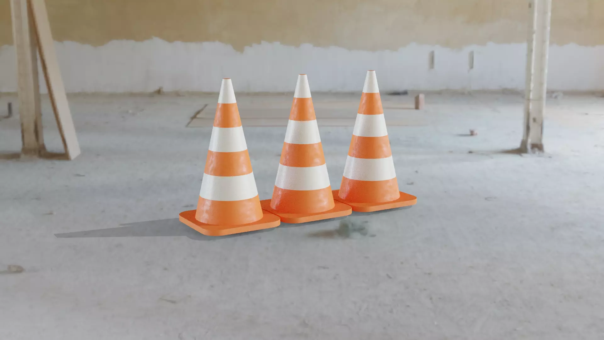 Traffic cones 3D model