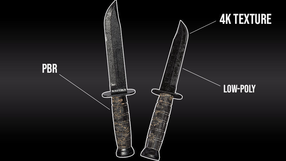 Melee Pack Low-poly 3D model_5