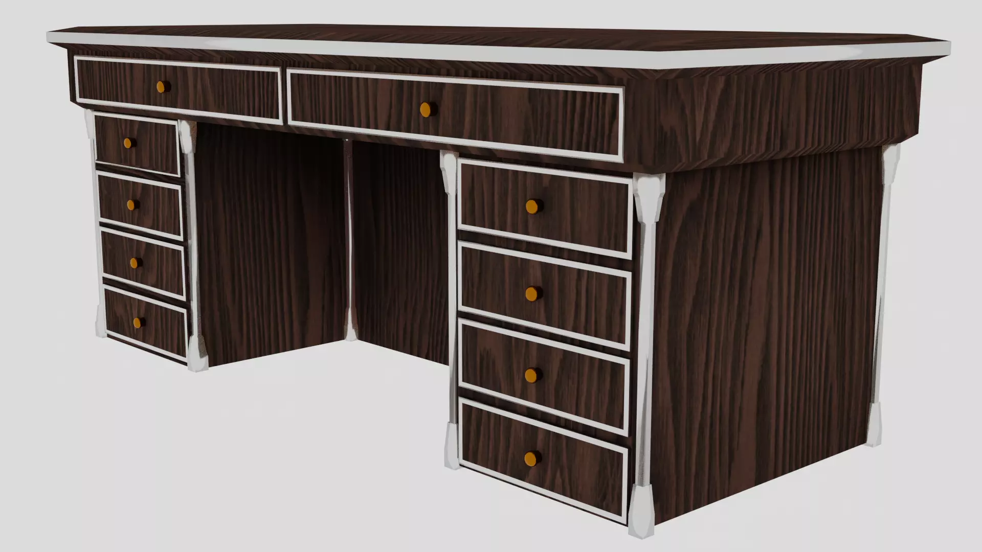 Executive office desk Free low-poly 3D model