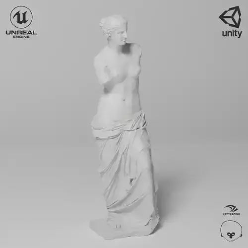 Venus de Milo Sculpture VR AR Mobile-ready Game-ready Low-poly 3D model