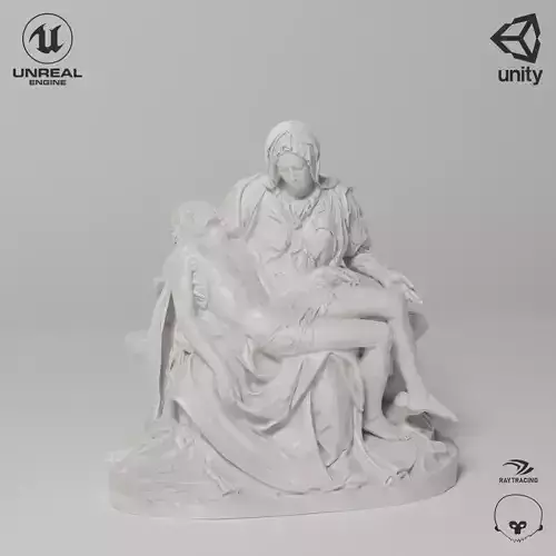 La Pieta Sculpture VR AR Mobile-ready Game-ready Low-poly 3D model