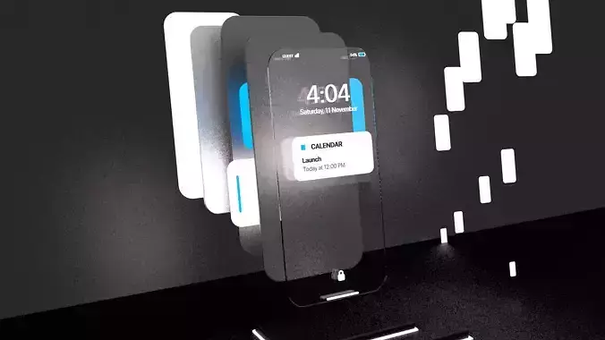 Mobile IOS Design Scene 3D model