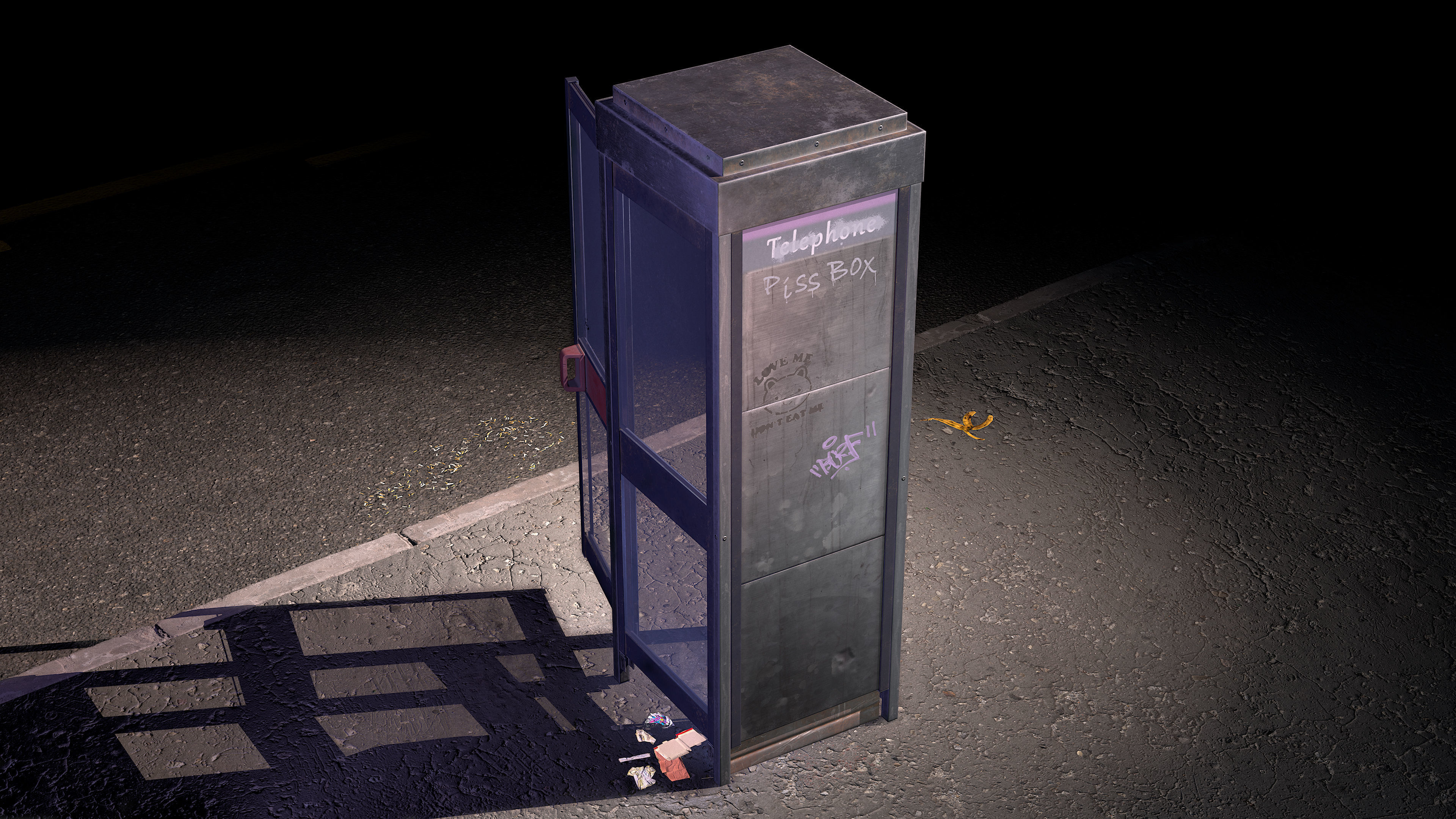 Phone box Low-poly 3D model_1
