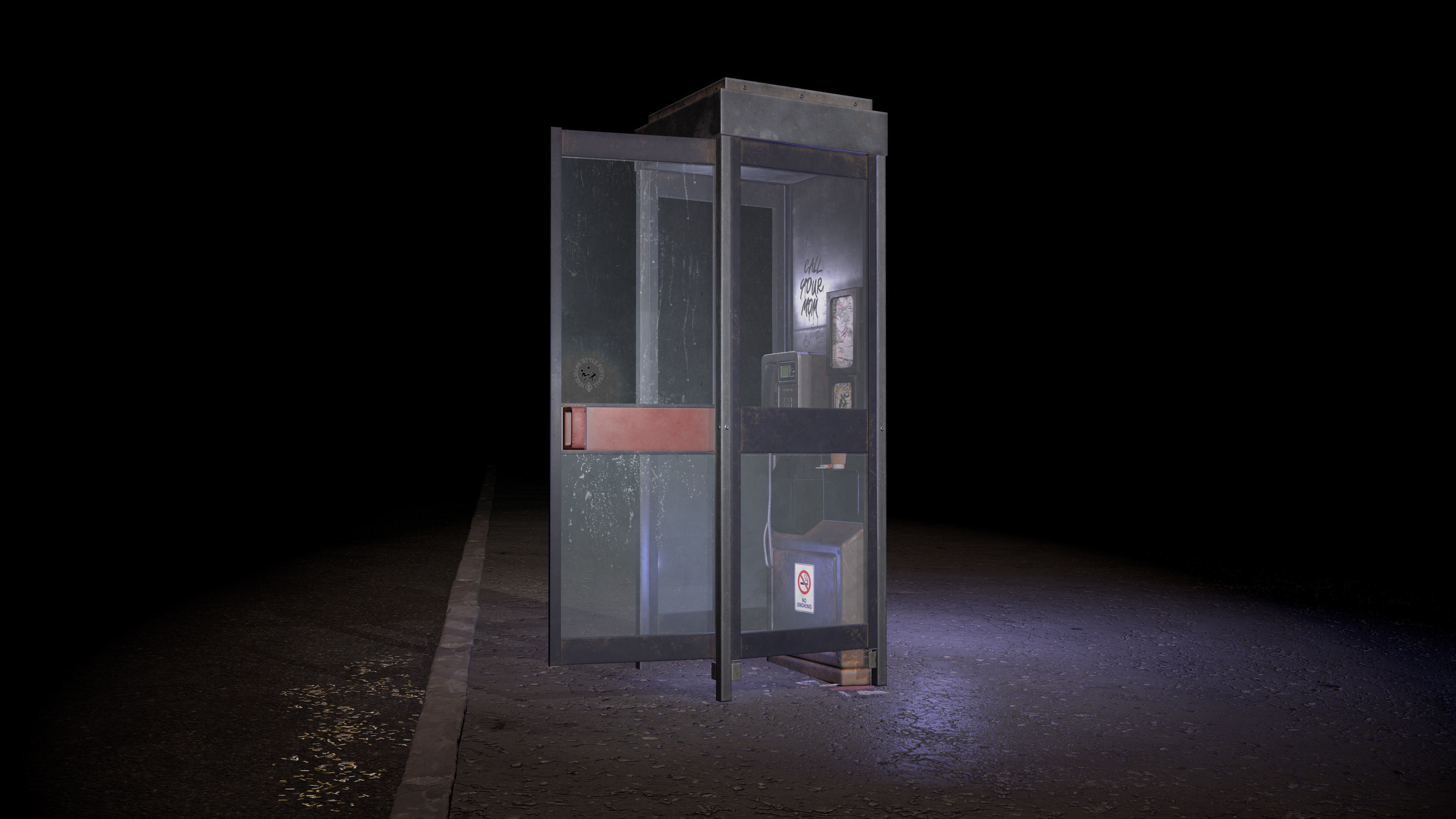 Phone box Low-poly 3D model_2