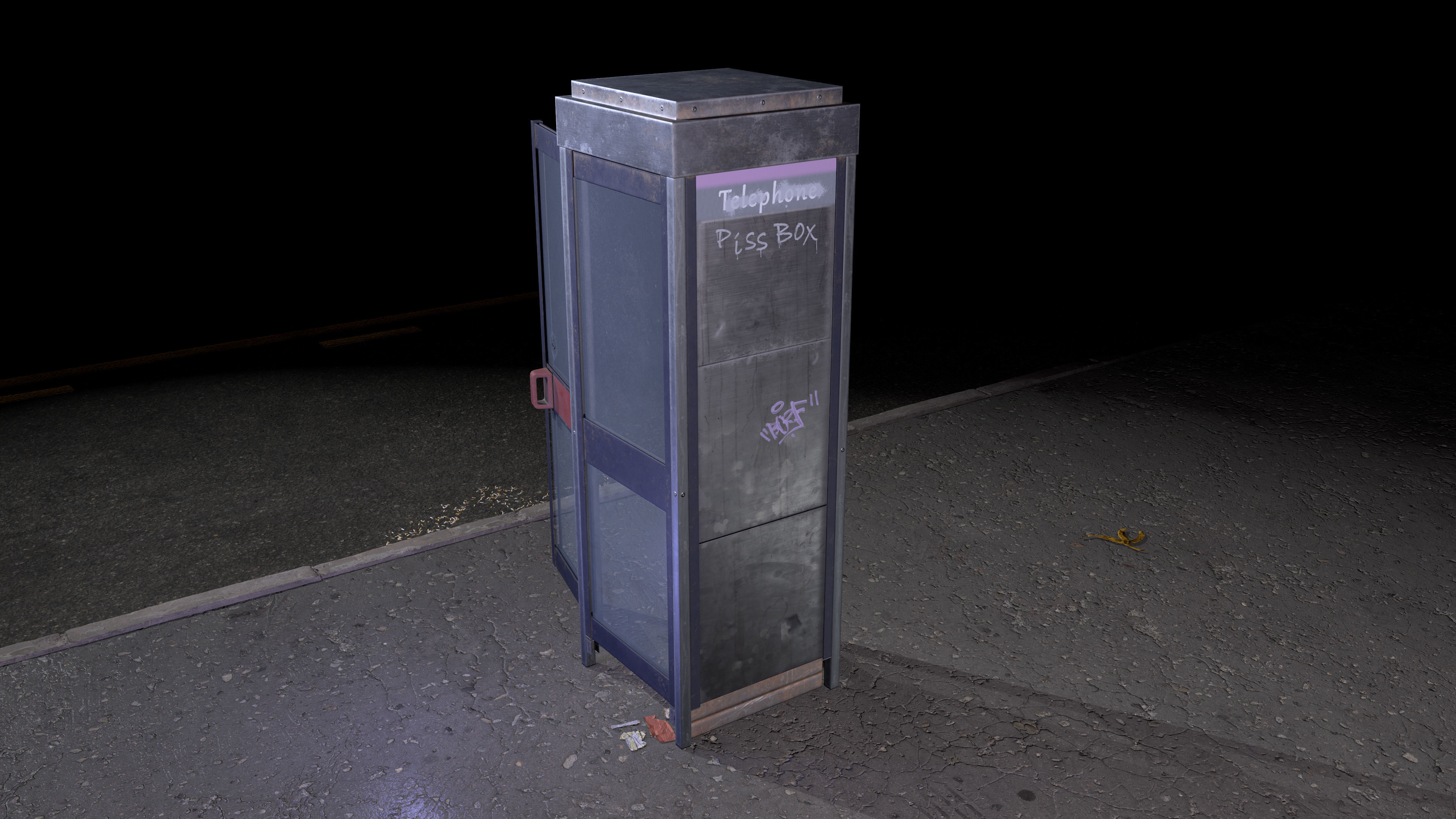 Phone box Low-poly 3D model_5