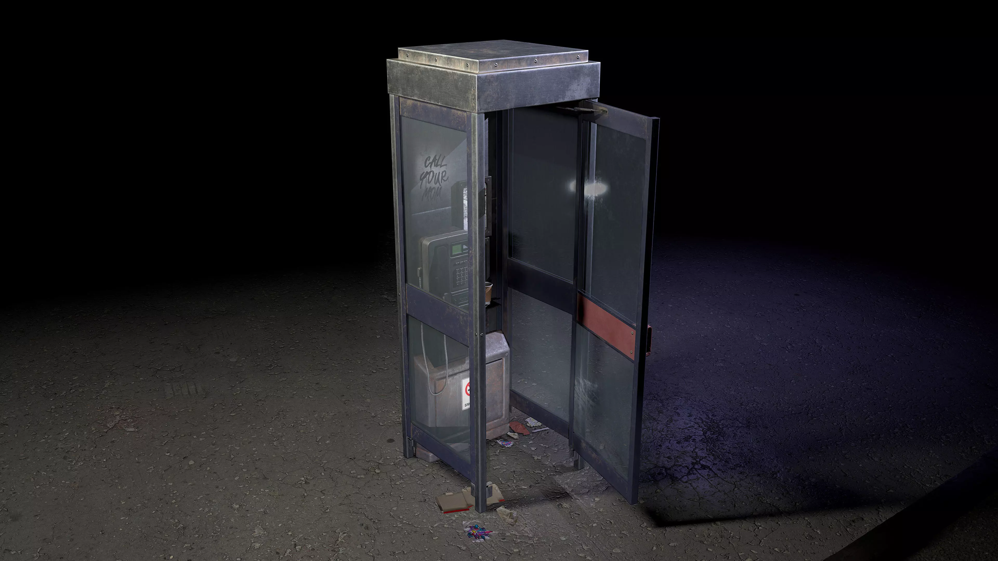 Phone box Low-poly 3D model_0