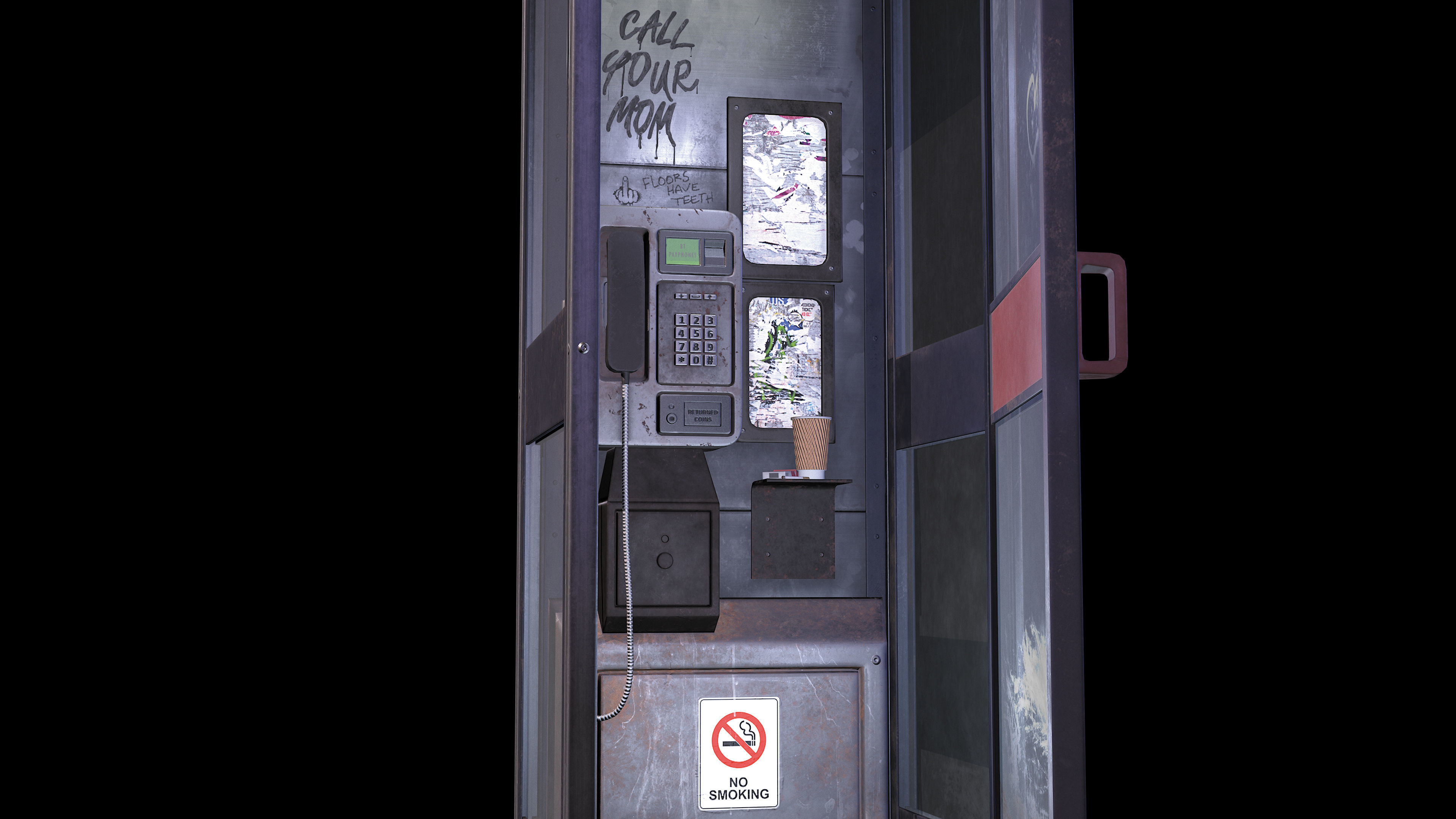 Phone box Low-poly 3D model_4