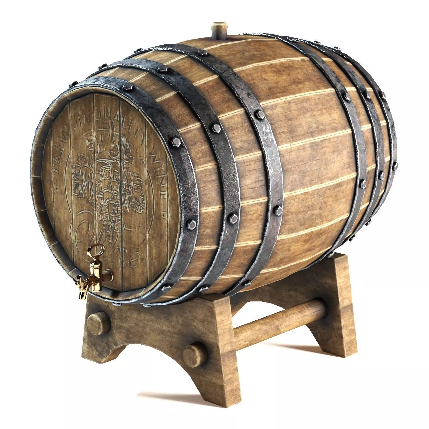 Wine barrel 3D model