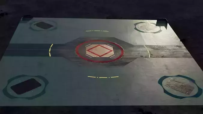 Futuristic Landing Pad Low-poly 3D model