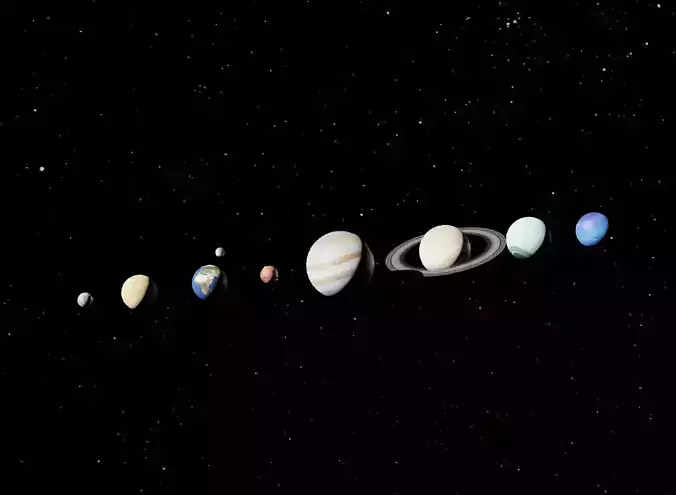 Hight poly solar system planets pack