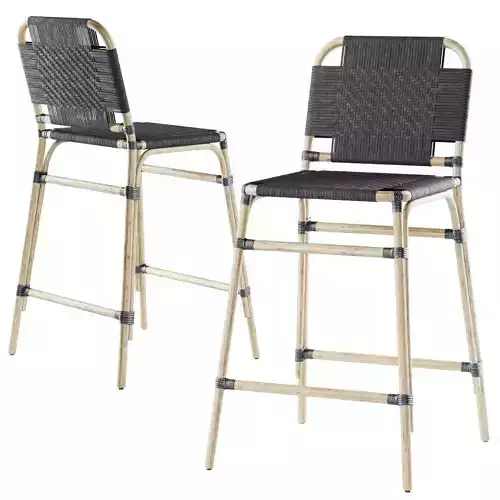 Rattan bar stool MD43 high back 