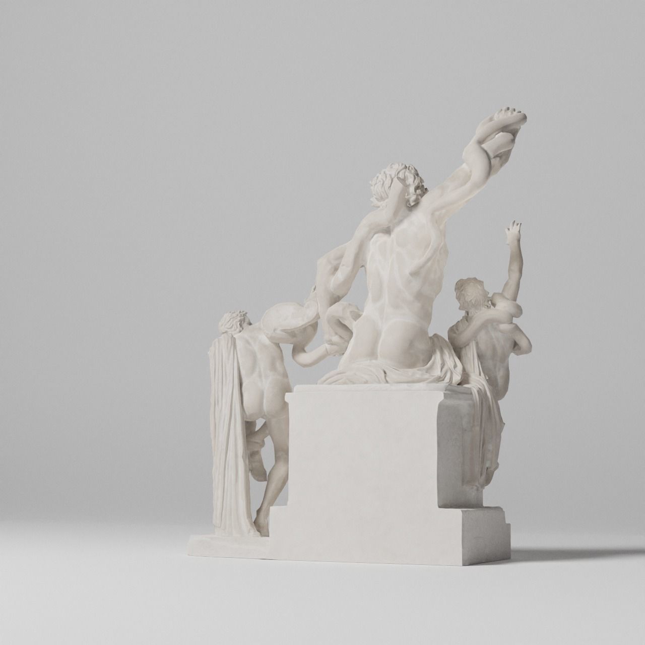 Laocoon and His Sons Sculpture VR AR Mobile-ready Game-ready Low-poly 3D model_10