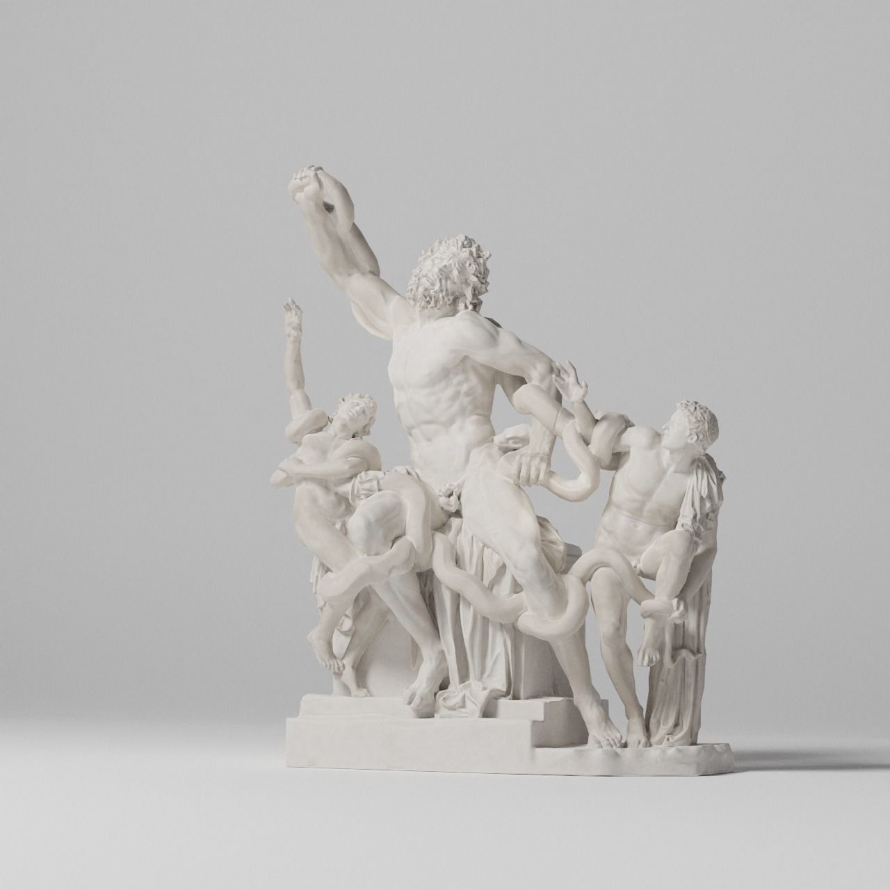 Laocoon and His Sons Sculpture VR AR Mobile-ready Game-ready Low-poly 3D model_7