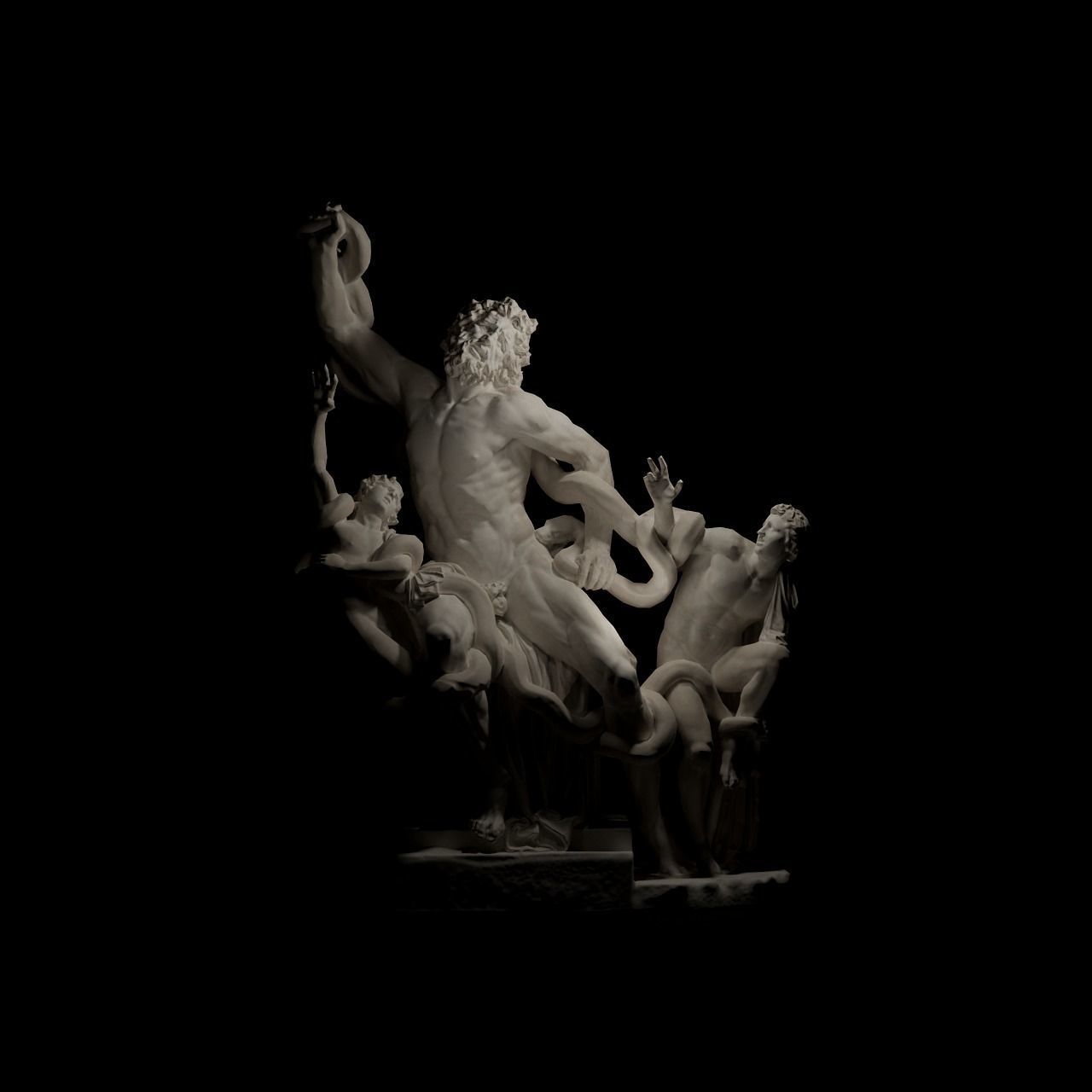 Laocoon and His Sons Sculpture VR AR Mobile-ready Game-ready Low-poly 3D model_6
