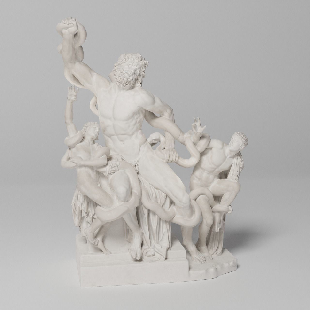 Laocoon and His Sons Sculpture VR AR Mobile-ready Game-ready Low-poly 3D model_2