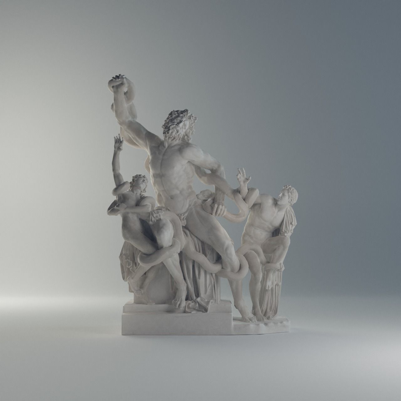 Laocoon and His Sons Sculpture VR AR Mobile-ready Game-ready Low-poly 3D model_5