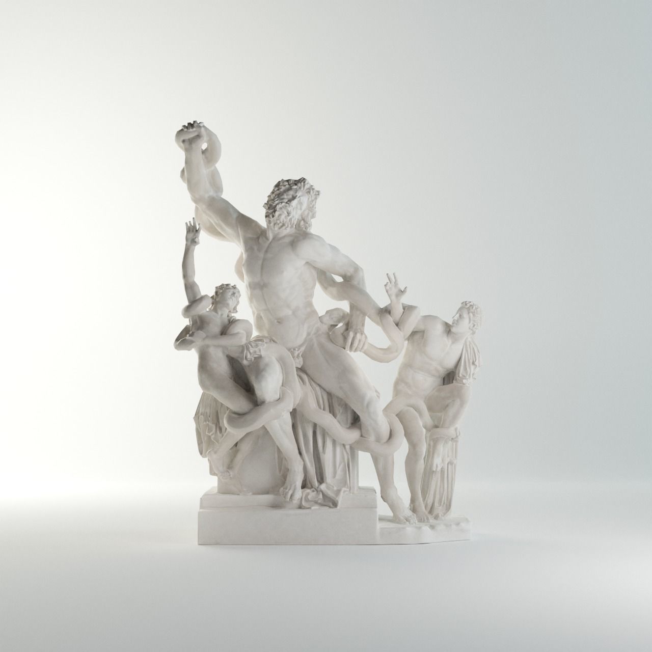 Laocoon and His Sons Sculpture VR AR Mobile-ready Game-ready Low-poly 3D model_4