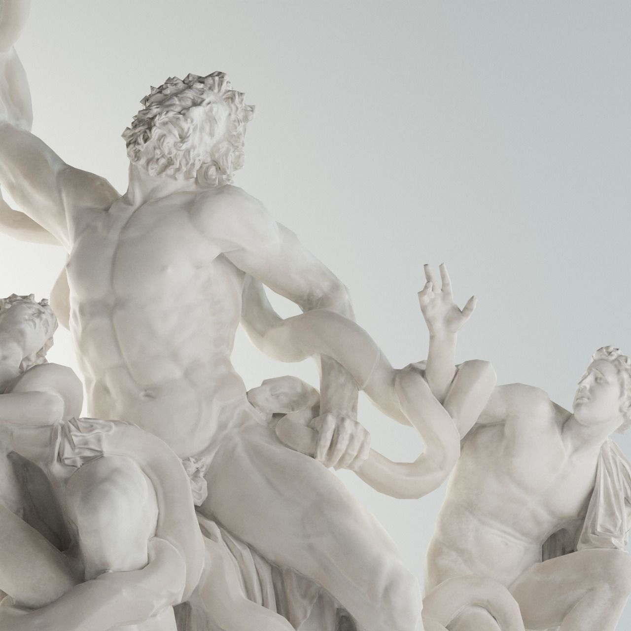 Laocoon and His Sons Sculpture VR AR Mobile-ready Game-ready Low-poly 3D model_18