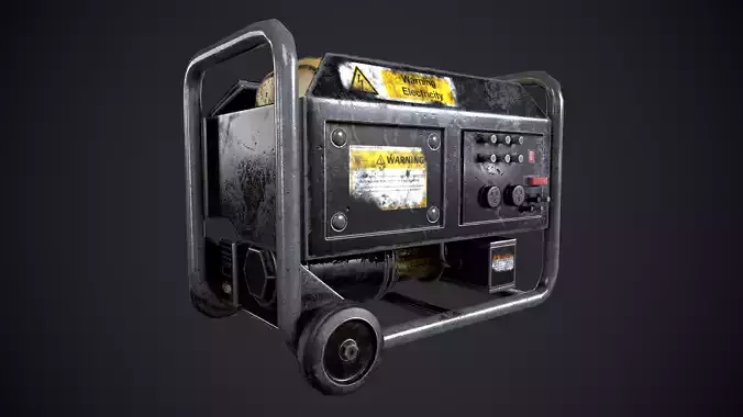 Electric Generator PBR Worn Dirt Rust Low-poly 3D model