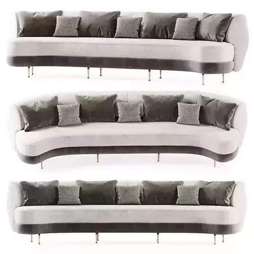 Gabriel curve large sofa 3D model