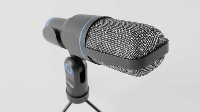 Studio Microphone Low-poly 3D model