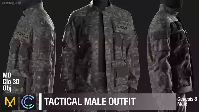 Tactical male outfit  Marvelous Designer  Clo 3D project