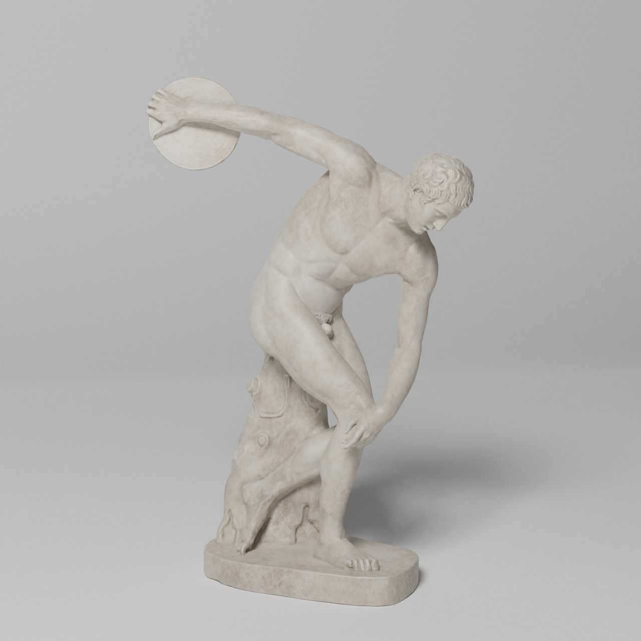 The Discobolus Tivoli Sculpture VR AR Mobile-ready Game-ready Low-poly 3D model_2