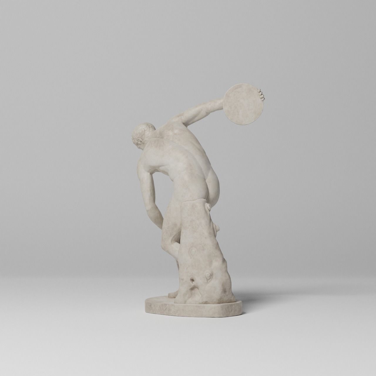 The Discobolus Tivoli Sculpture VR AR Mobile-ready Game-ready Low-poly 3D model_10