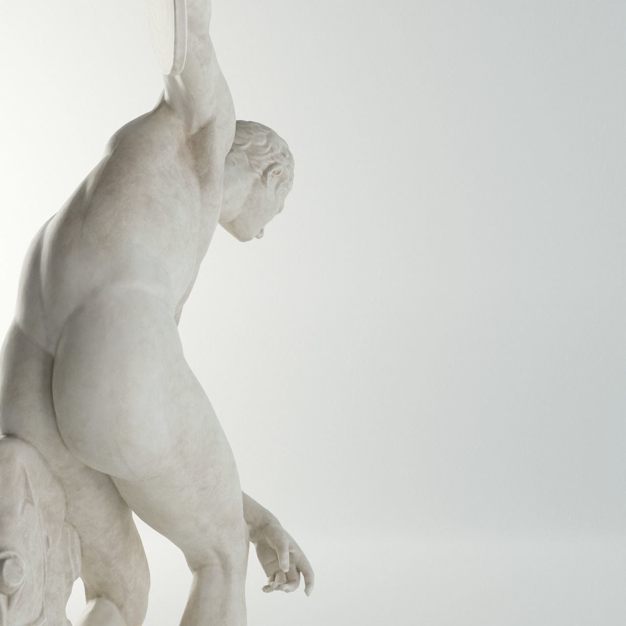 The Discobolus Tivoli Sculpture VR AR Mobile-ready Game-ready Low-poly 3D model_20