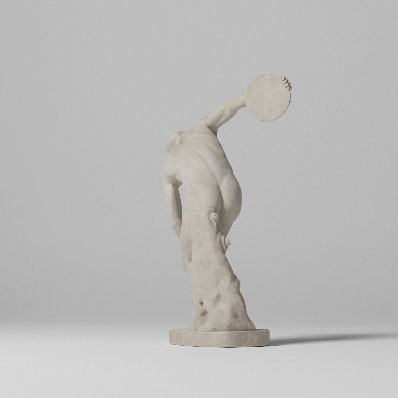 The Discobolus Tivoli Sculpture VR AR Mobile-ready Game-ready Low-poly 3D model_11
