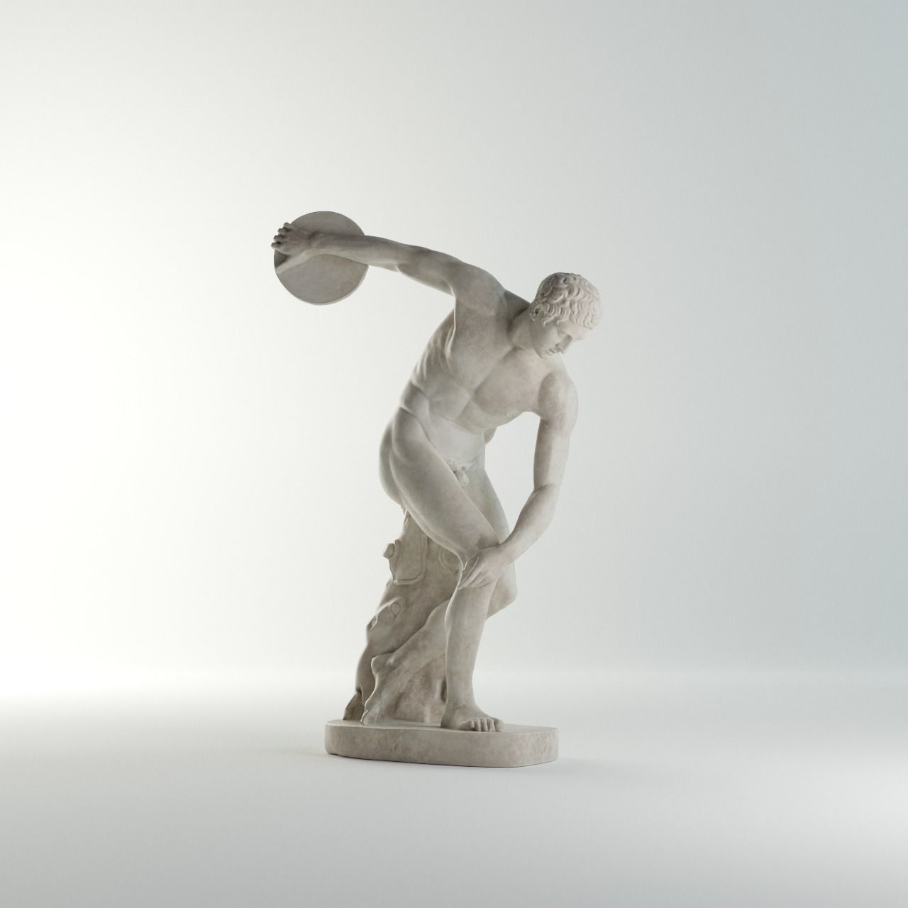 The Discobolus Tivoli Sculpture VR AR Mobile-ready Game-ready Low-poly 3D model_4