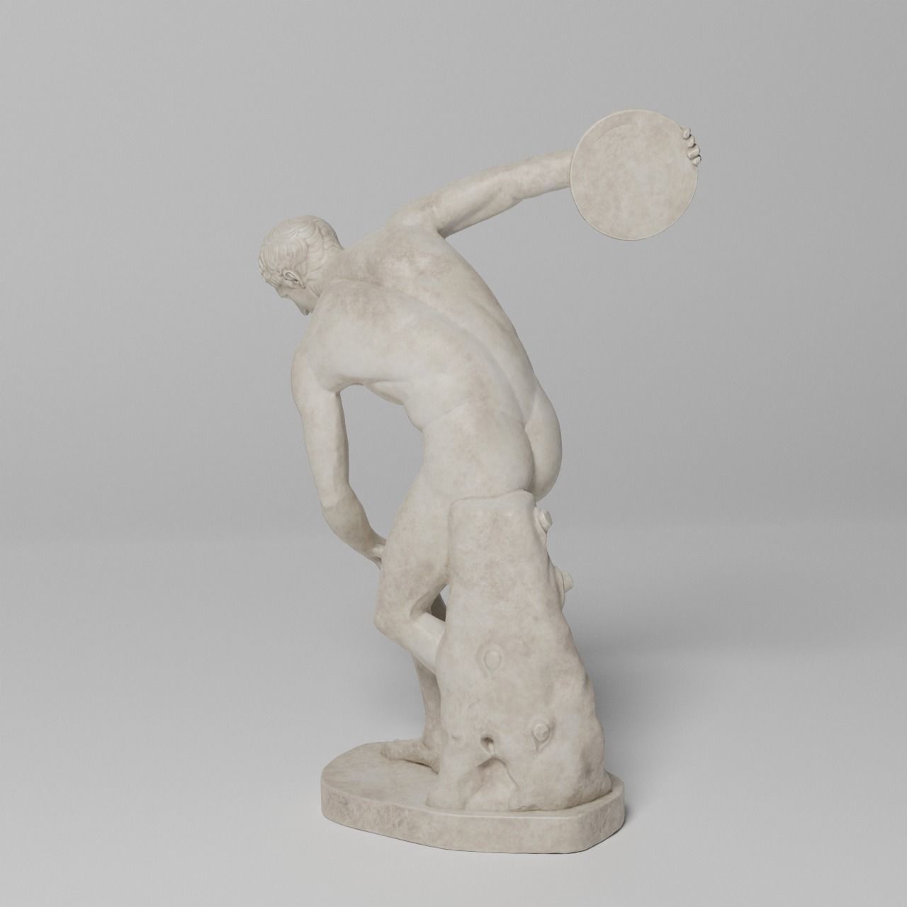 The Discobolus Tivoli Sculpture VR AR Mobile-ready Game-ready Low-poly 3D model_9