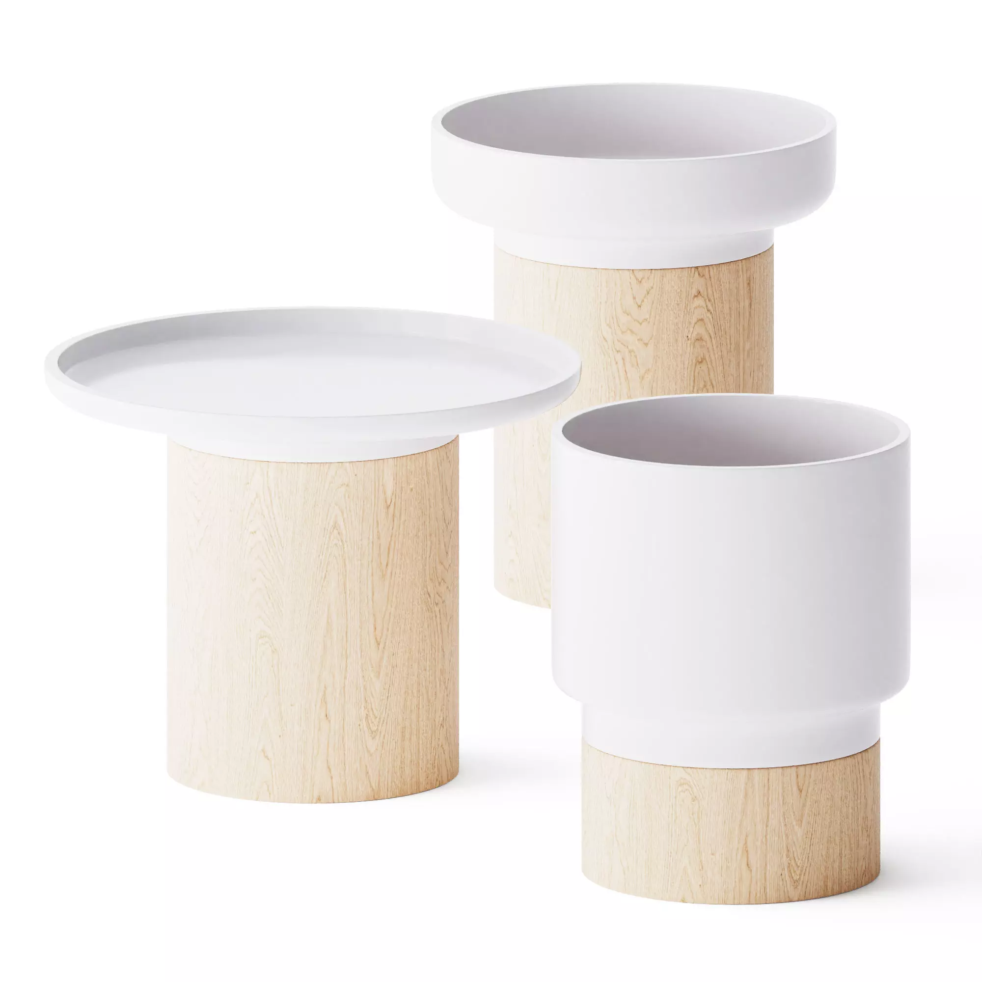 APU Low round wooden coffee table by Zeitraum 3D model_0