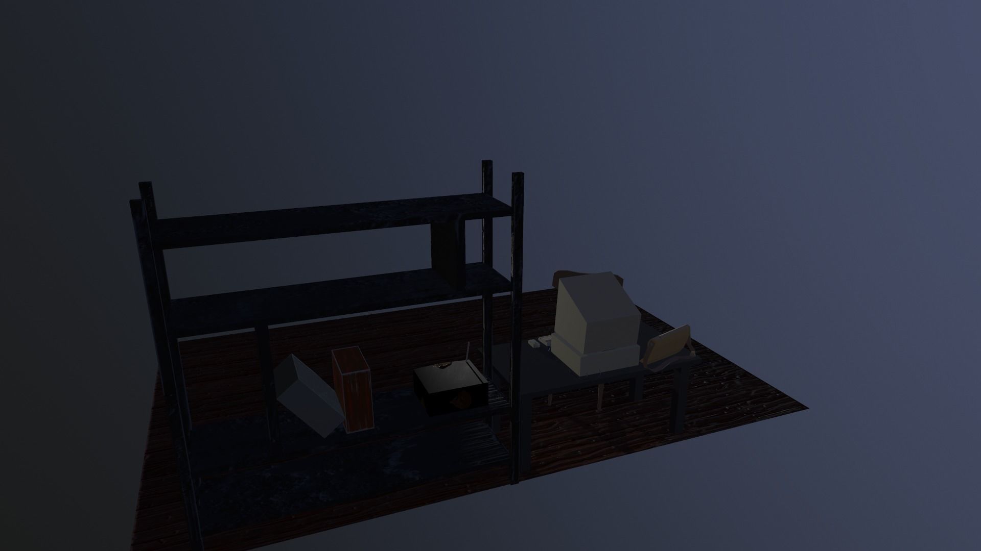 3B Low polygon room Low-poly 3D model_7