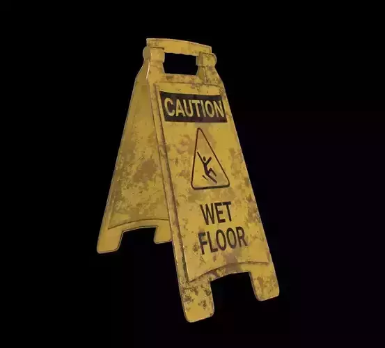 Wet Floor Sign 3D model