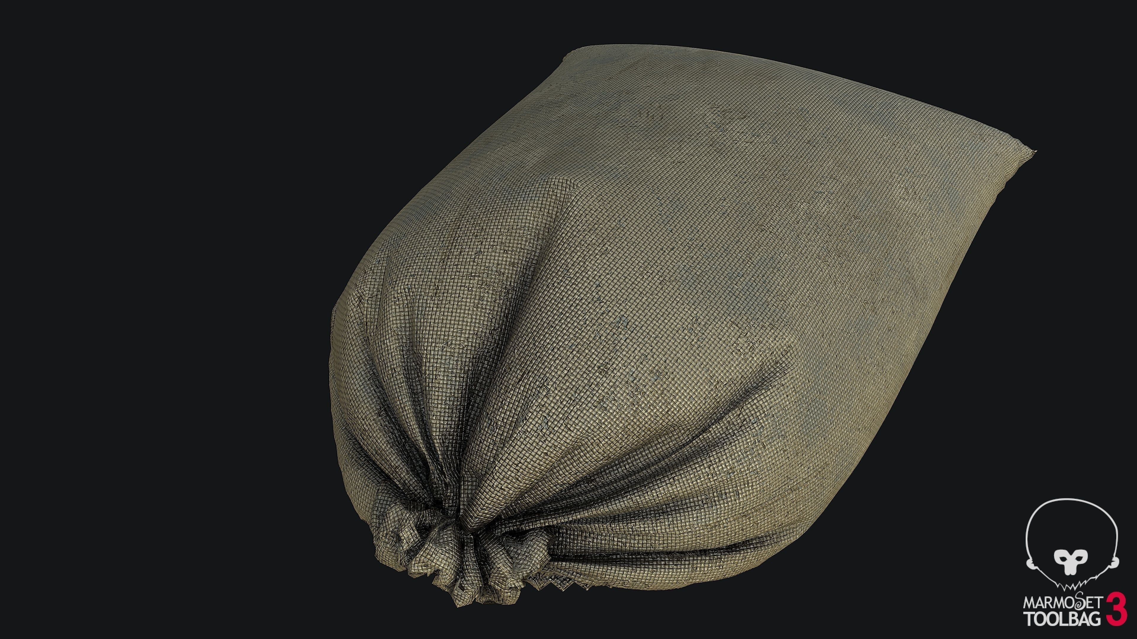 Sandbag WWII PBR Low-poly 3D model_2
