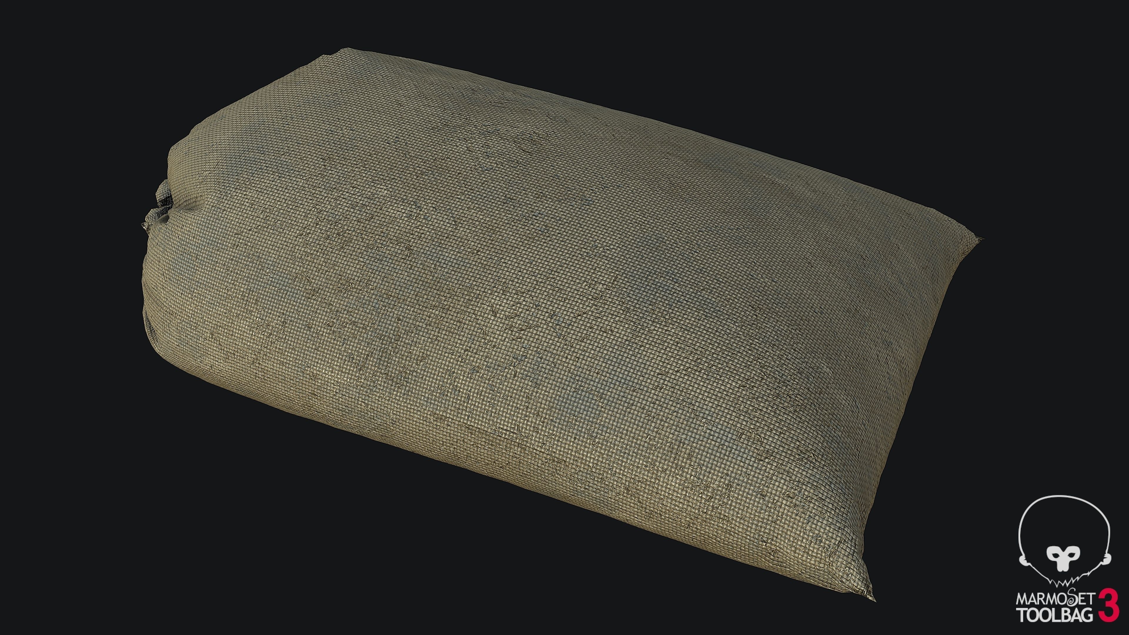 Sandbag WWII PBR Low-poly 3D model_3