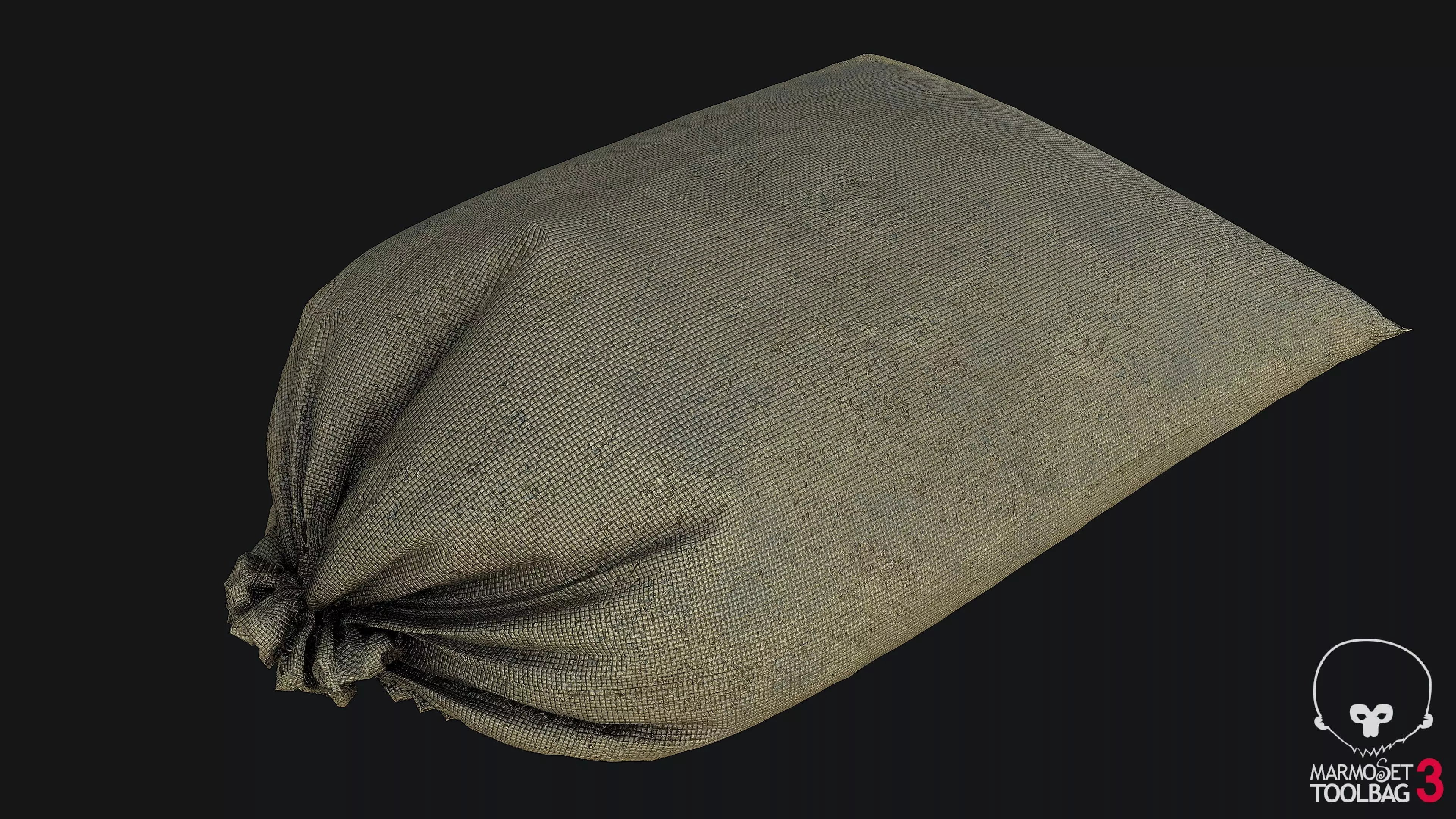 Sandbag WWII PBR Low-poly 3D model_0
