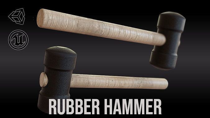 Rubber Hammer Low-poly 3D model