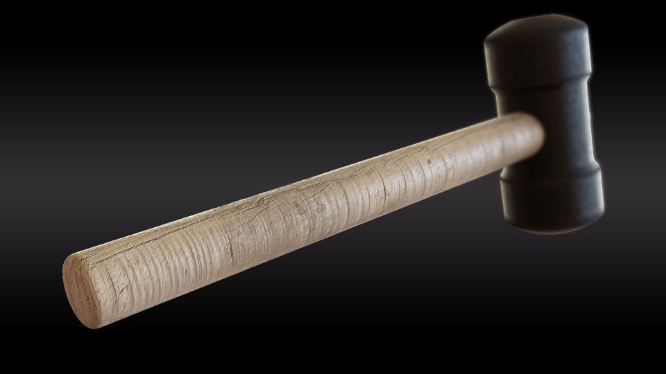 Rubber Hammer Low-poly 3D model_3