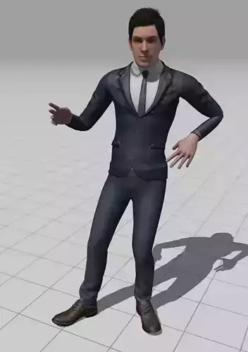 Character man in suit and tie